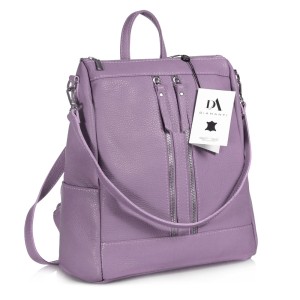 Rucsac tip geanta de dama, din piele naturala, DiAmanti Cerullo Mov Lila